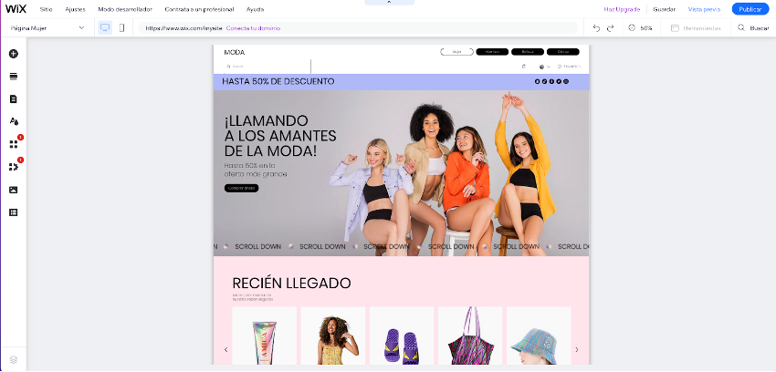  pagina web con wix